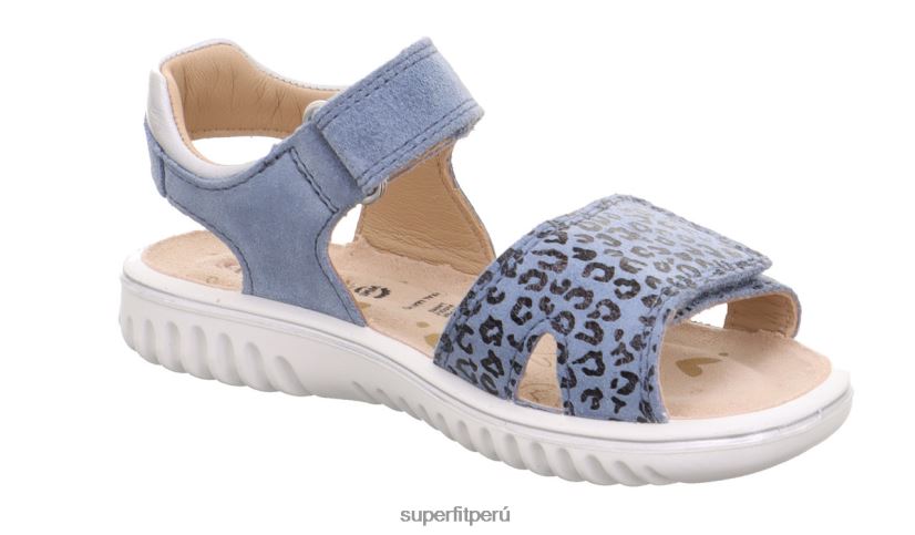 educación física Superfit niños pequeños brillo - sandalia con cierre de velcro azul V06L24678 sandalias