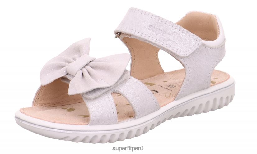 educación física Superfit niños pequeños brillo - sandalia con cierre de velcro blanco V06L24625 sandalias