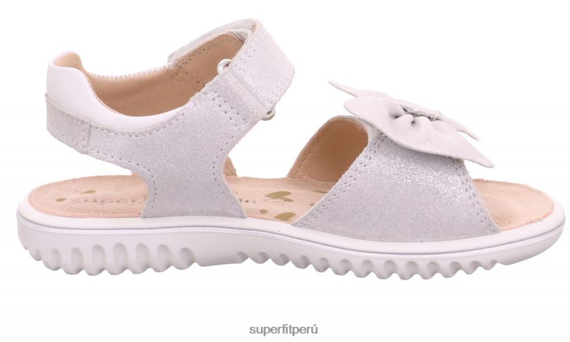 educación física Superfit niños pequeños brillo - sandalia con cierre de velcro blanco V06L24625 sandalias