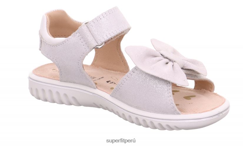 educación física Superfit niños pequeños brillo - sandalia con cierre de velcro blanco V06L24625 sandalias