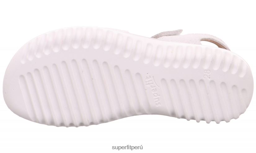 educación física Superfit niños pequeños brillo - sandalia con cierre de velcro blanco V06L24625 sandalias