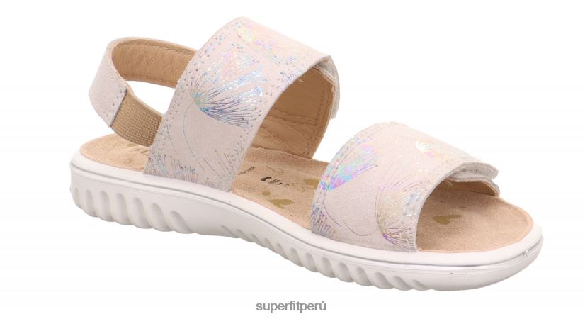educación física Superfit niños pequeños brillo - sandalia con cierre de velcro blanco V06L24656 sandalias