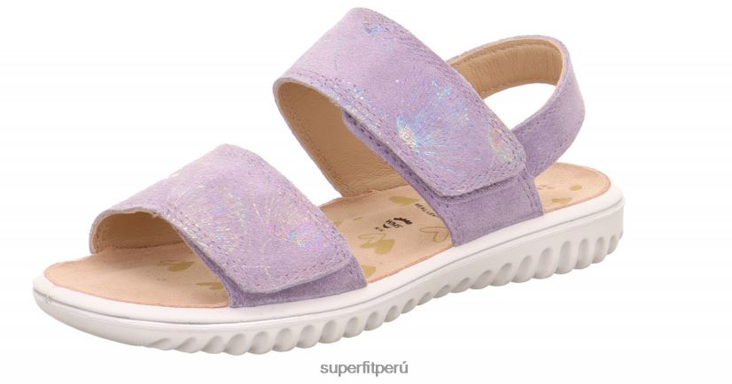 educación física Superfit niños pequeños brillo - sandalia con cierre de velcro púrpura V06L24645 sandalias