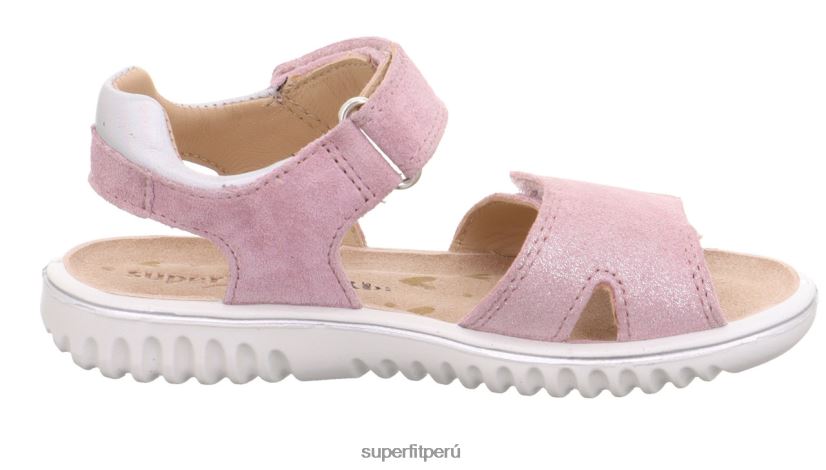 educación física Superfit niños pequeños brillo - sandalia con cierre de velcro rosa V06L24686 sandalias