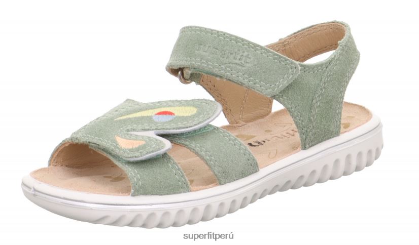 educación física Superfit niños pequeños brillo - sandalia con cierre de velcro verde claro V06L24672 sandalias