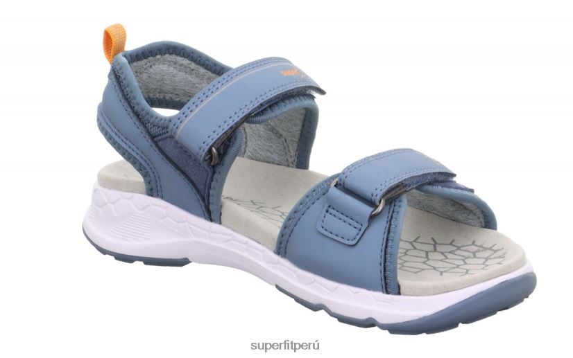 educación física Superfit niños pequeños criss cross - sandalia con cierre de velcro azul/naranja V06L24630 sandalias