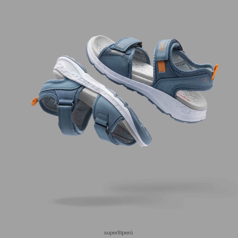educación física Superfit niños pequeños criss cross - sandalia con cierre de velcro azul/naranja V06L24630 sandalias