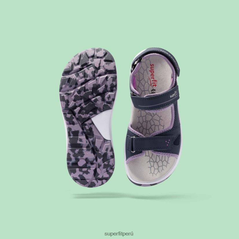 educación física Superfit niños pequeños criss cross - sandalia con cierre de velcro azul púrpura V06L24670 sandalias