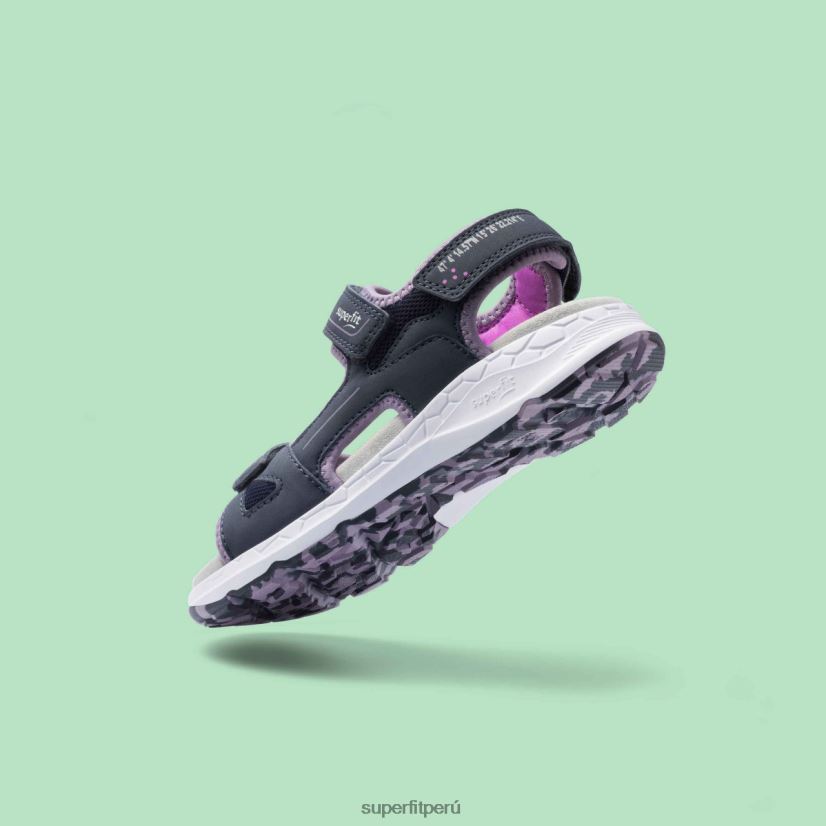 educación física Superfit niños pequeños criss cross - sandalia con cierre de velcro azul púrpura V06L24670 sandalias