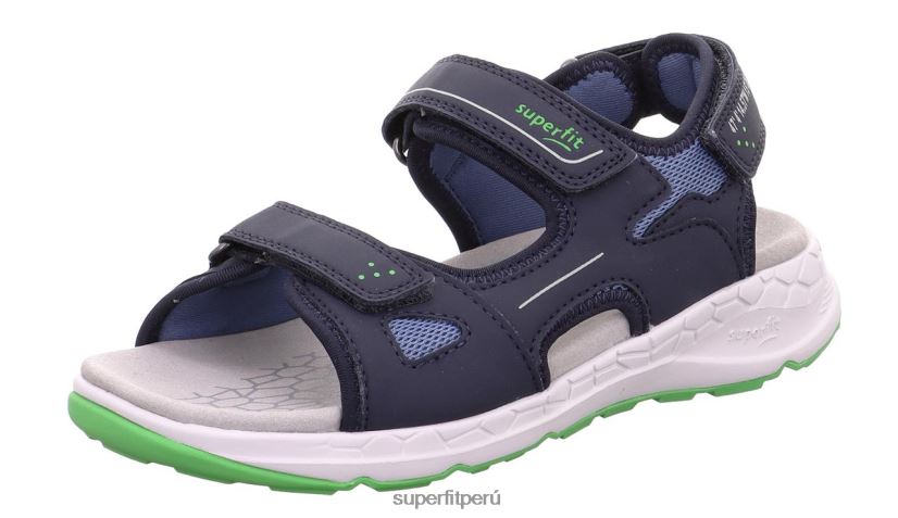 educación física Superfit niños pequeños criss cross - sandalia con cierre de velcro azul verde V06L24682 sandalias