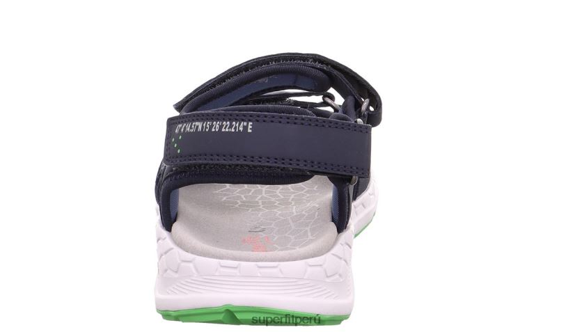 educación física Superfit niños pequeños criss cross - sandalia con cierre de velcro azul verde V06L24682 sandalias