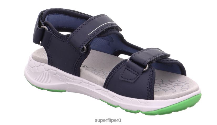 educación física Superfit niños pequeños criss cross - sandalia con cierre de velcro azul verde V06L24682 sandalias