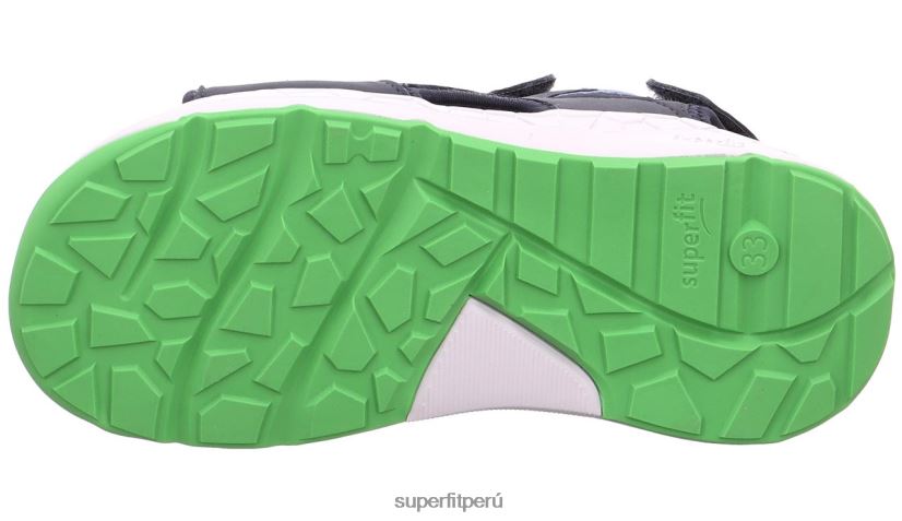 educación física Superfit niños pequeños criss cross - sandalia con cierre de velcro azul verde V06L24682 sandalias