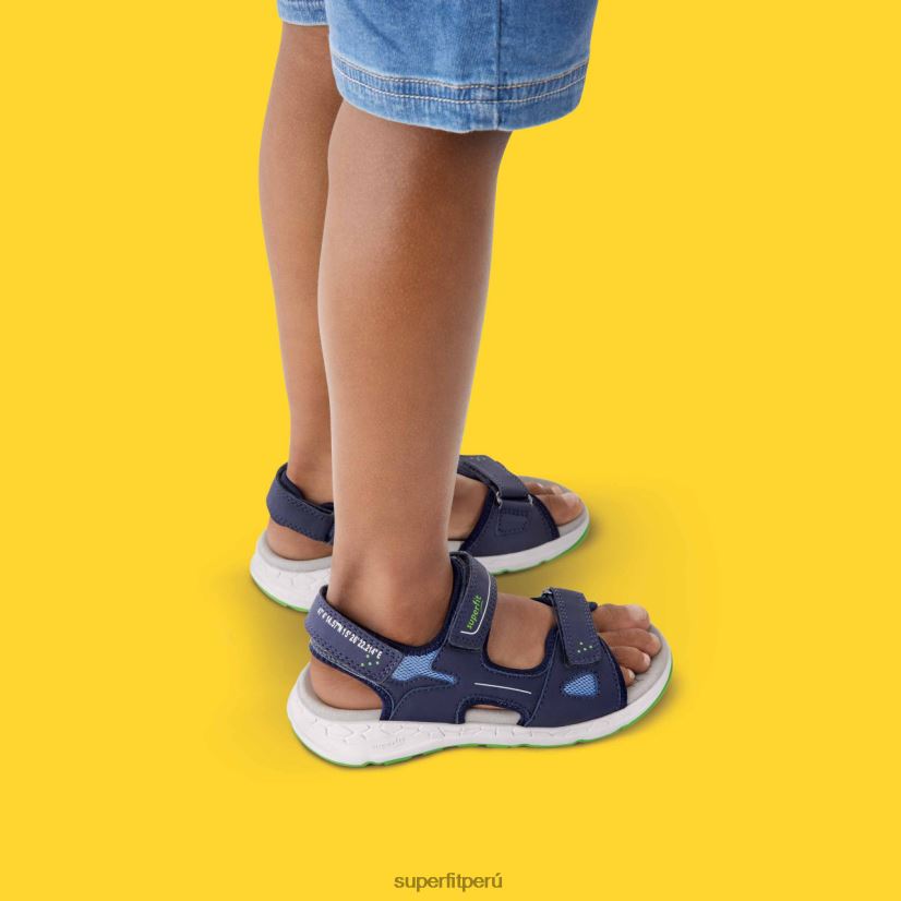 educación física Superfit niños pequeños criss cross - sandalia con cierre de velcro azul verde V06L24682 sandalias