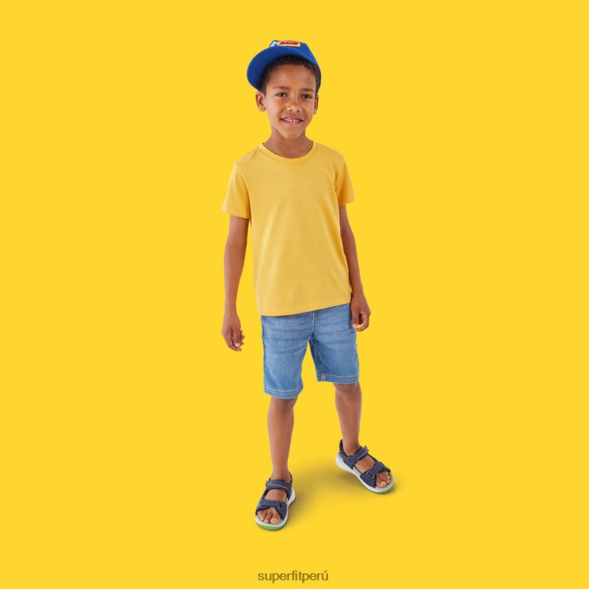 educación física Superfit niños pequeños criss cross - sandalia con cierre de velcro azul verde V06L24682 sandalias