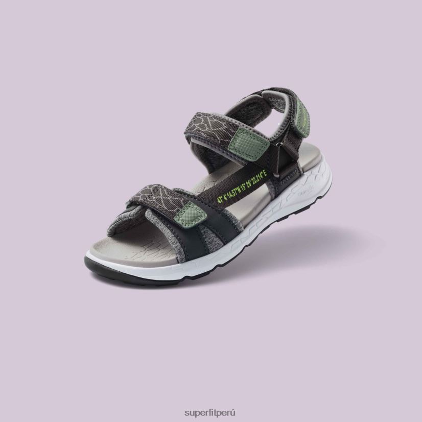 educación física Superfit niños pequeños criss cross - sandalia con cierre de velcro gris V06L24679 sandalias