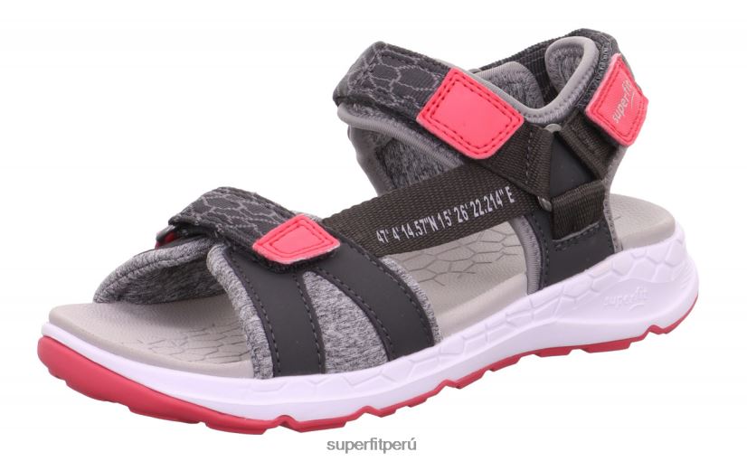 educación física Superfit niños pequeños criss cross - sandalia con cierre de velcro gris/rosa V06L24663 sandalias