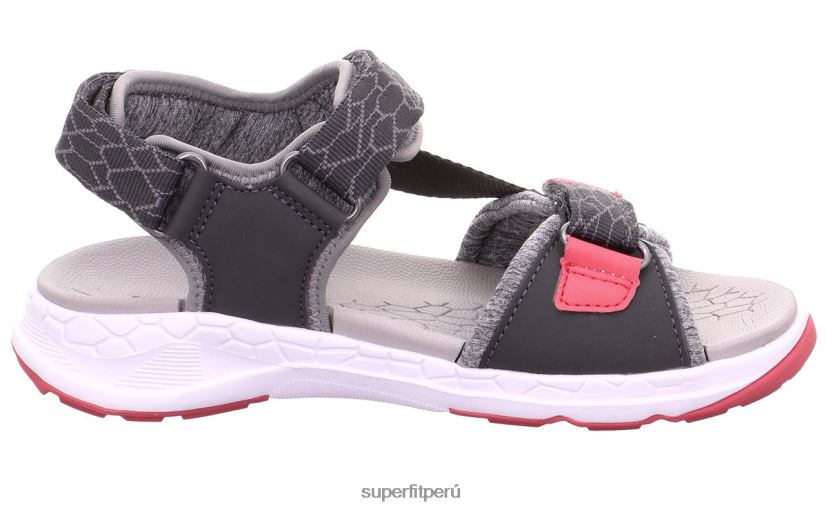 educación física Superfit niños pequeños criss cross - sandalia con cierre de velcro gris/rosa V06L24663 sandalias