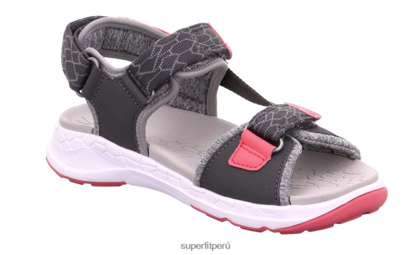 educación física Superfit niños pequeños criss cross - sandalia con cierre de velcro gris/rosa V06L24663 sandalias