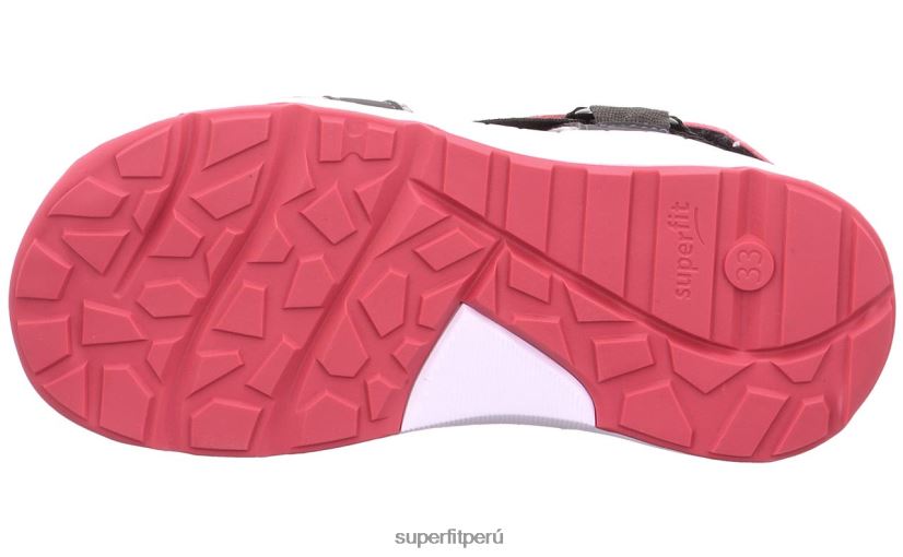 educación física Superfit niños pequeños criss cross - sandalia con cierre de velcro gris/rosa V06L24663 sandalias