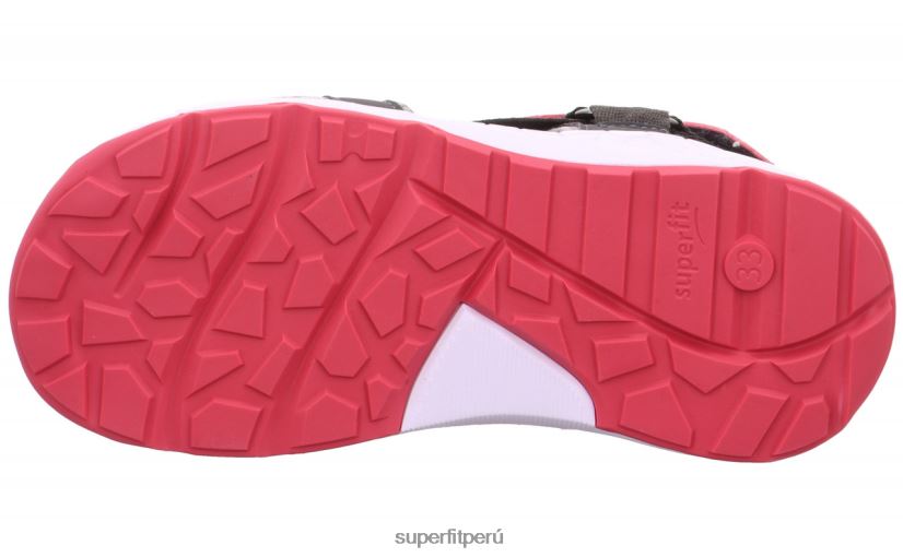 educación física Superfit niños pequeños criss cross - sandalia con cierre de velcro gris/rosa V06L24663 sandalias