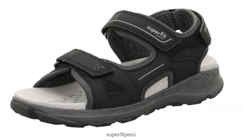 educación física Superfit niños pequeños criss cross - sandalia con cierre de velcro negro/gris claro V06L24623 sandalias