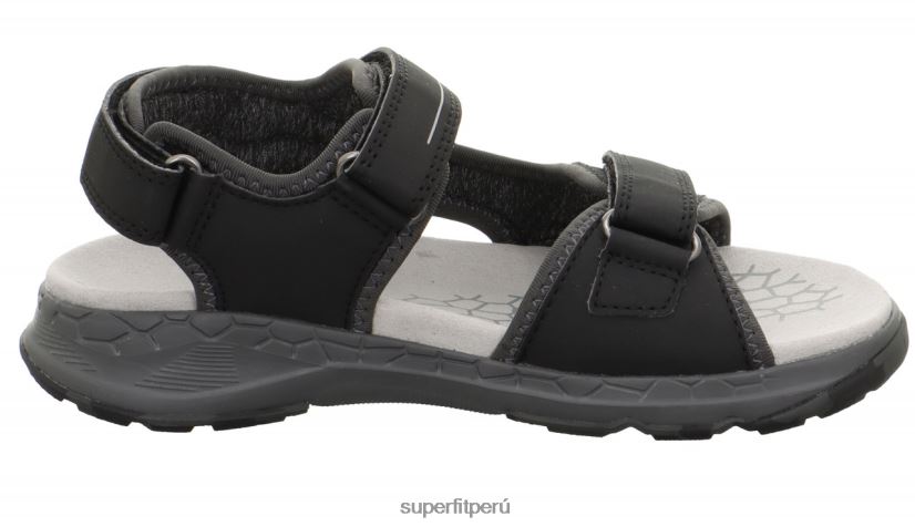 educación física Superfit niños pequeños criss cross - sandalia con cierre de velcro negro/gris claro V06L24623 sandalias