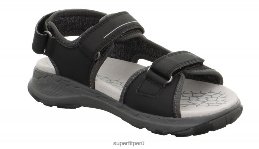educación física Superfit niños pequeños criss cross - sandalia con cierre de velcro negro/gris claro V06L24623 sandalias