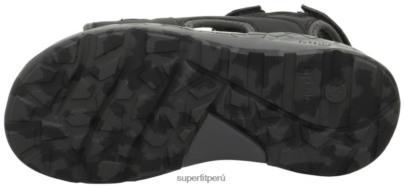 educación física Superfit niños pequeños criss cross - sandalia con cierre de velcro negro/gris claro V06L24623 sandalias