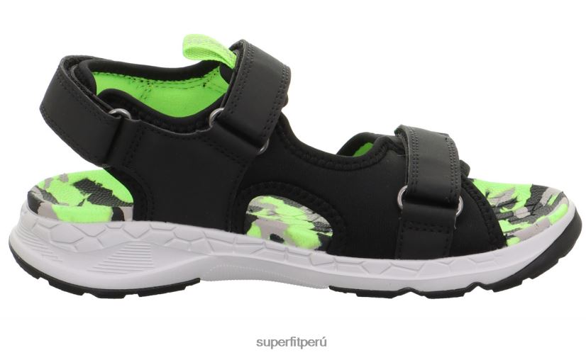 educación física Superfit niños pequeños criss cross - sandalia con cierre de velcro negro/verde claro V06L24619 sandalias
