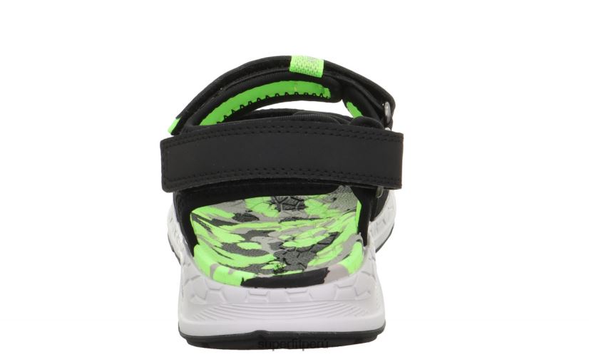 educación física Superfit niños pequeños criss cross - sandalia con cierre de velcro negro/verde claro V06L24619 sandalias