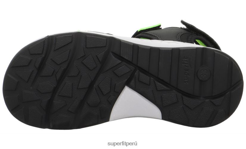 educación física Superfit niños pequeños criss cross - sandalia con cierre de velcro negro/verde claro V06L24619 sandalias