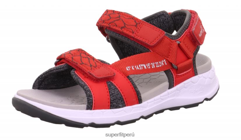 educación física Superfit niños pequeños criss cross - sandalia con cierre de velcro rojo/gris V06L24612 sandalias