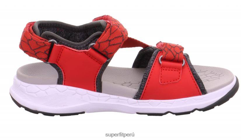 educación física Superfit niños pequeños criss cross - sandalia con cierre de velcro rojo/gris V06L24612 sandalias