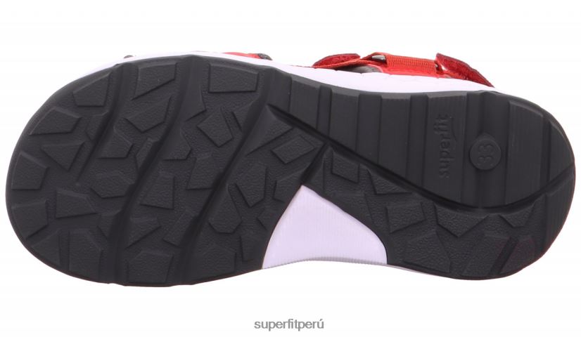 educación física Superfit niños pequeños criss cross - sandalia con cierre de velcro rojo/gris V06L24612 sandalias