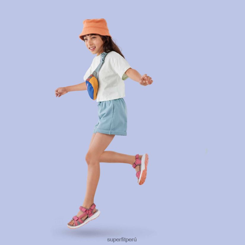 educación física Superfit niños pequeños criss cross - sandalia con cierre de velcro rosa/naranja V06L24635 sandalias