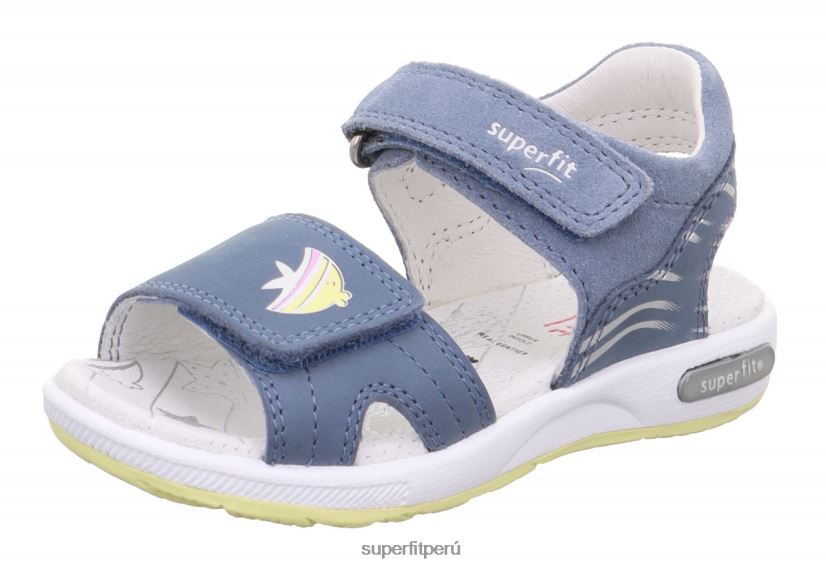 educación física Superfit niños pequeños emily - sandalia con cierre de velcro azul amarillo V06L24666 sandalias