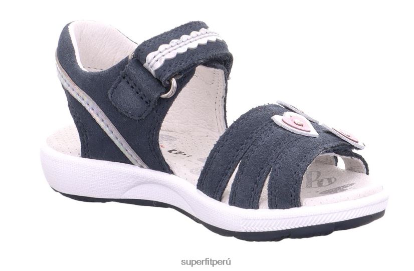 educación física Superfit niños pequeños emily - sandalia con cierre de velcro azul/plata V06L24662 sandalias