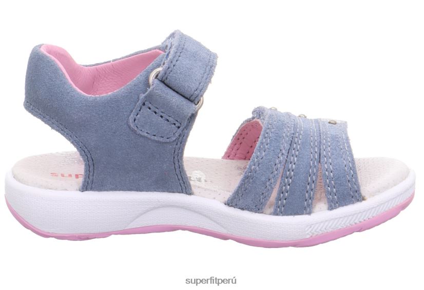 educación física Superfit niños pequeños emily - sandalia con cierre de velcro azul rosado V06L24688 sandalias