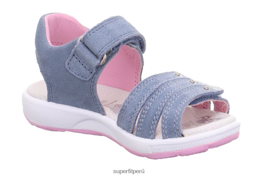 educación física Superfit niños pequeños emily - sandalia con cierre de velcro azul rosado V06L24688 sandalias