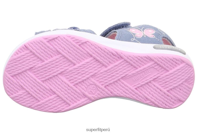 educación física Superfit niños pequeños emily - sandalia con cierre de velcro azul rosado V06L24688 sandalias
