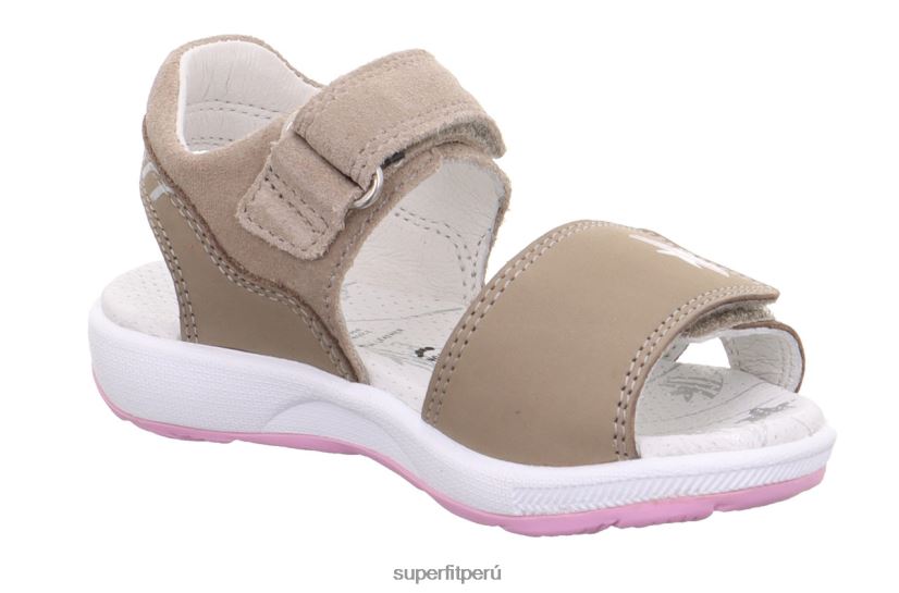 educación física Superfit niños pequeños emily - sandalia con cierre de velcro beis/rosa V06L24651 sandalias