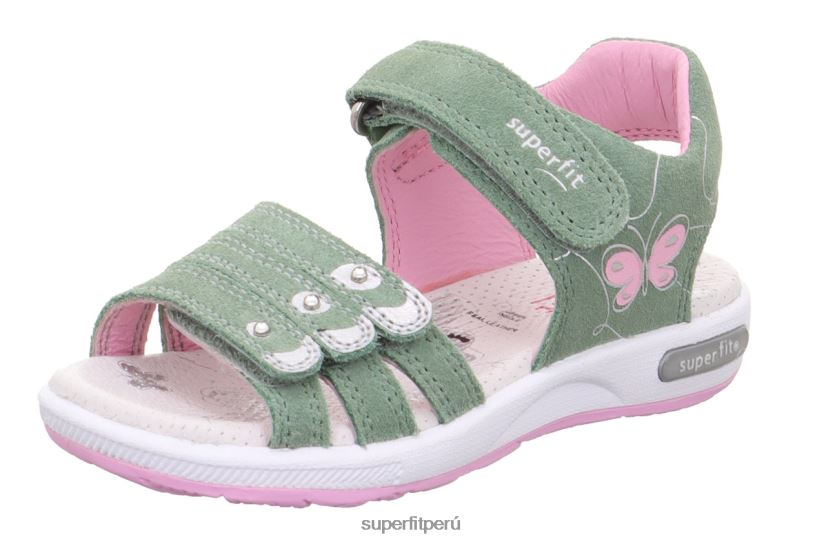 educación física Superfit niños pequeños emily - sandalia con cierre de velcro verde claro/rosa V06L24680 sandalias