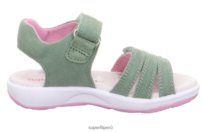 educación física Superfit niños pequeños emily - sandalia con cierre de velcro verde claro/rosa V06L24680 sandalias