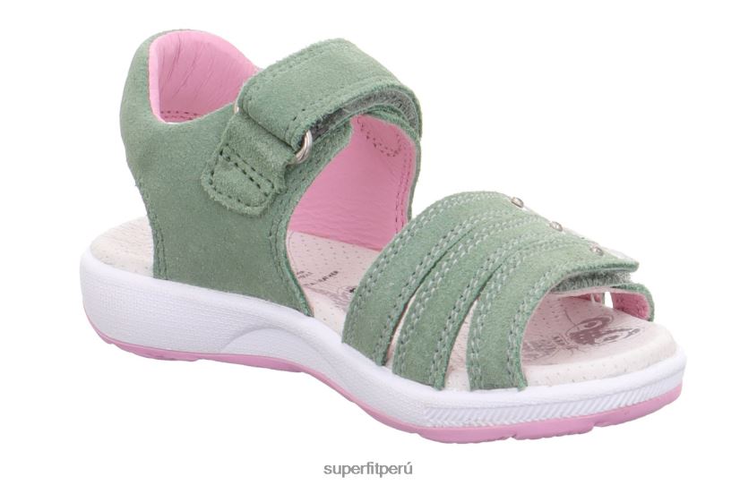 educación física Superfit niños pequeños emily - sandalia con cierre de velcro verde claro/rosa V06L24680 sandalias
