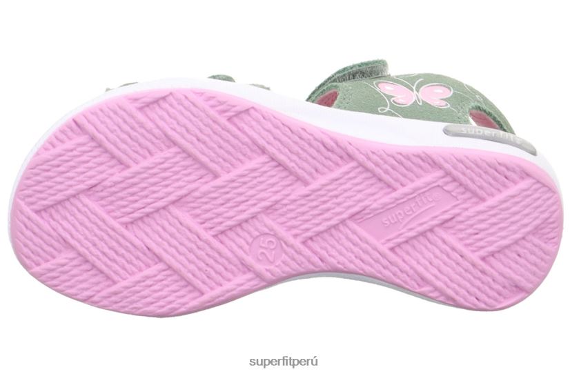 educación física Superfit niños pequeños emily - sandalia con cierre de velcro verde claro/rosa V06L24680 sandalias