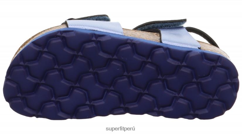 educación física Superfit niños pequeños fussbettpantoffel - sandalia con cierre de velcro azul V06L24631 sandalias