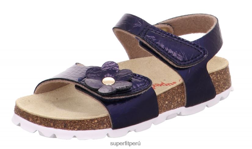 educación física Superfit niños pequeños fussbettpantoffel - sandalia con cierre de velcro azul V06L24634 sandalias
