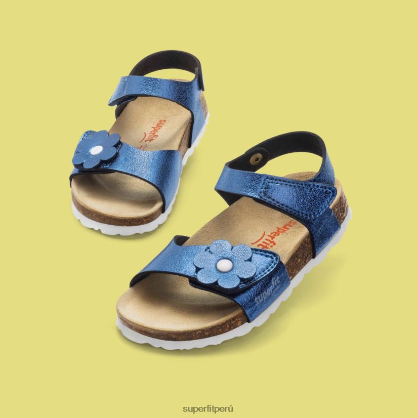 educación física Superfit niños pequeños fussbettpantoffel - sandalia con cierre de velcro azul V06L24634 sandalias
