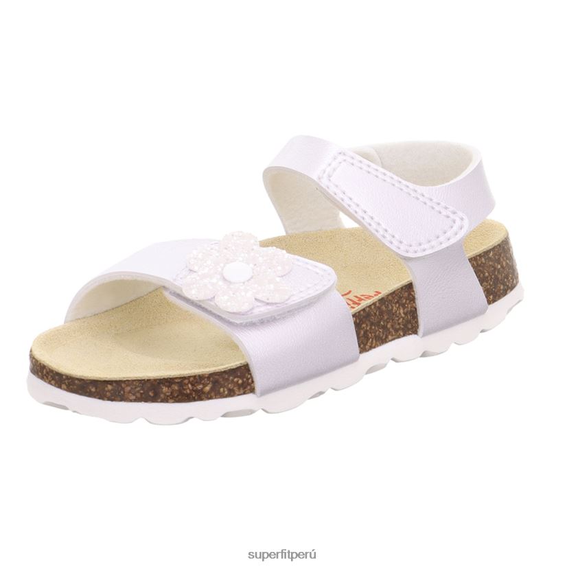 educación física Superfit niños pequeños fussbettpantoffel - sandalia con cierre de velcro blanco V06L24685 sandalias